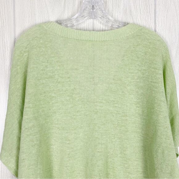 Eileen Fisher | 100% Organic Linen Knit V-Neck Top Size Medium - Picture 5 of 8